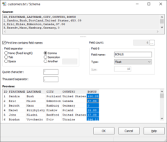 Creating Schema for Text Table